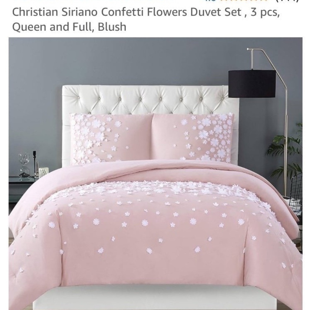 Christian Siriano NY® Confetti Appliqué Flowers - 3 Piece Queen Duvet Set